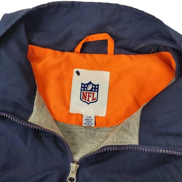 Vintage CHICAGO BEARS Jacket Adult Large Blue Orange Pullover Windbreaker NFL - Picture 3 of 8